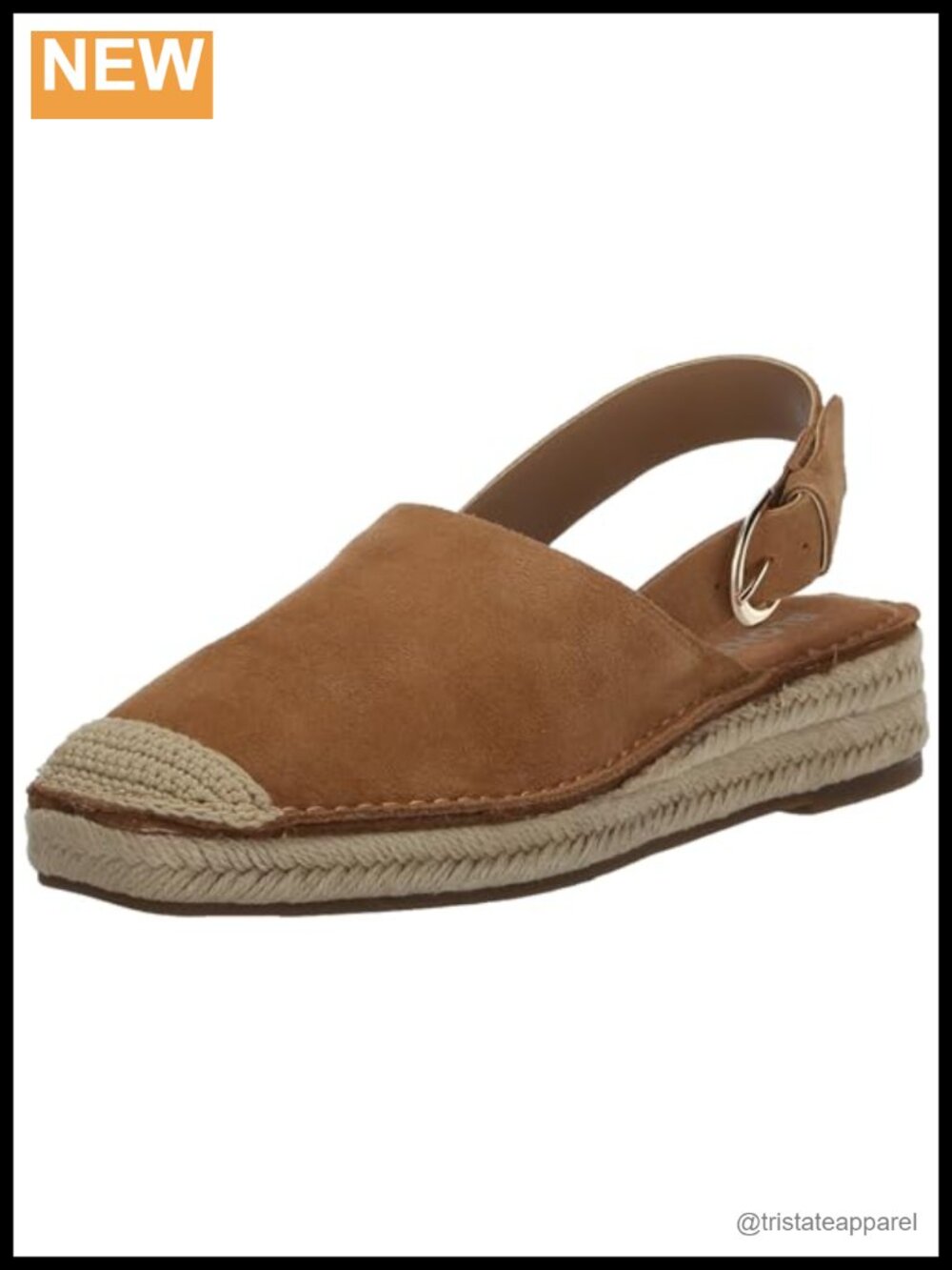 Suede Platform Sandal Closed Toe Slingback Buckle Strap